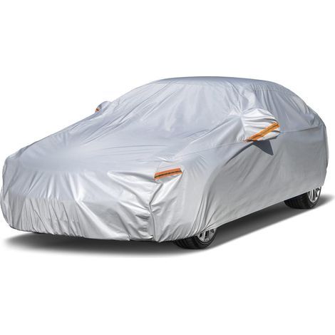 Wasserdichte und atmungsaktive Autoabdeckung, Schutz vor Regen, Sonne und Staub für den Außenbereich, passend für Twingo, 108, Aygo, Fiat 500 und Stadtautos bis 365 cm. (1/5)