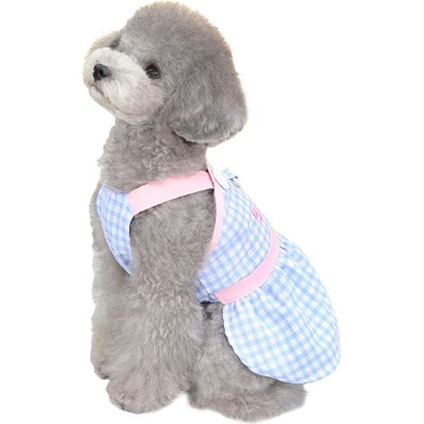 1 robe harnais pour chien, avec anneau en D, en coton, pour petits chiens et chatons, taille S à XL (1/5)