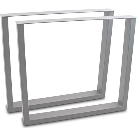Tischbeine Tischkufen Tischgestell Tischuntergestell Stahl Metall Eckig (100x72, Grau)