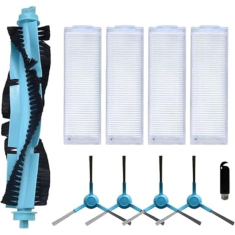 Kit de pièces de rechange 10 en 1 pour aspirateur robot Cecotec Conga, comprenant une brosse rotative principale, des brosses latérales, des filtres HEPA et un outil. Compatible avec les modèles Conga (1/5)