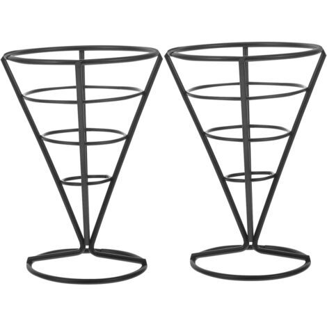 QORVA-Lot de 5 supports à collations pour cupcakes, cônes à sauce, vaisselle de voiture, panier à frites, support pour frites, support en acier inoxydable, chariot de délice, étagère à apéritif (1/5)