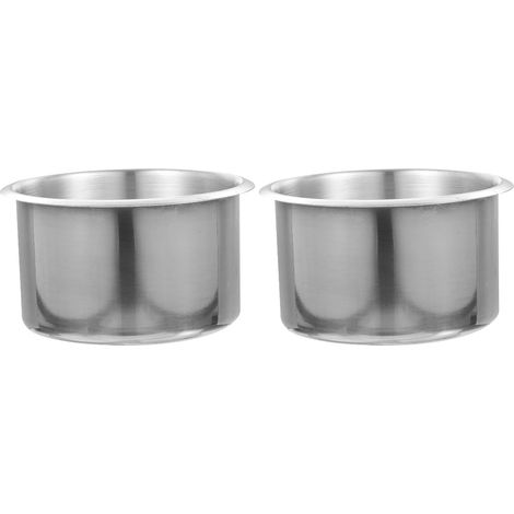 Juego de 2 portavasos, acero inoxidable, diseño empotrado, para sofá, mesa, coche. (1/5)