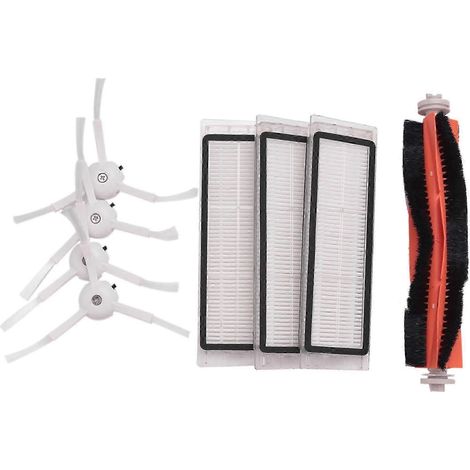 jeu de 3 filtres HEPA + 4 brosses latérales + 1 brosse principale. Accessoires et pièces détachées compatibles avec l'aspirateur robot Xiaomi Mi. WHBYV (1/4)