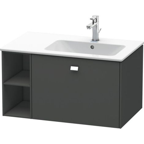 Sous-vasque BRIOSO 442x820x479mm en verre gris graphite (1/2)