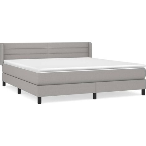 Maison Exclusive - Cama box spring con colchón tela gris claro 18