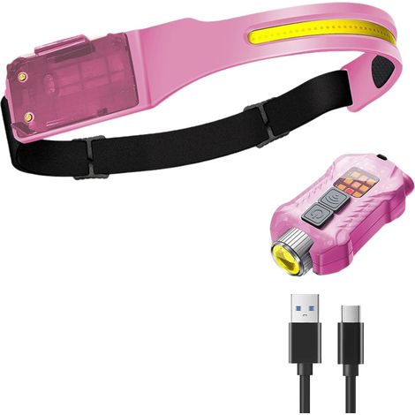 Haiaveng Lampe frontale LED rechargeable avec détecteur de mouvement,2 en 1 détachable 230 °large faisceau phare pour le front pour la réparation (1/5)
