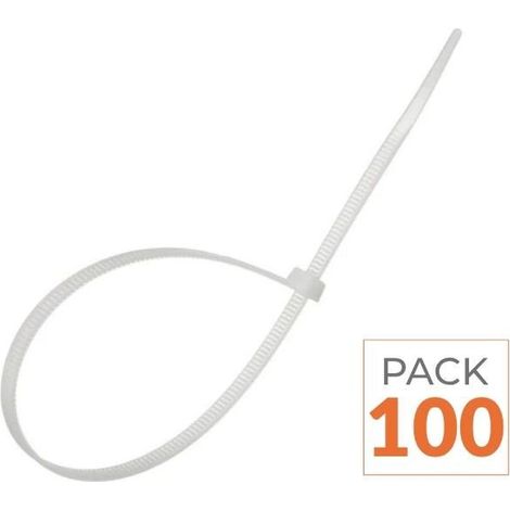 Serre-câble 100 x 3,5mm Blanc - Pack de 100 - SILUMEN (1/3)