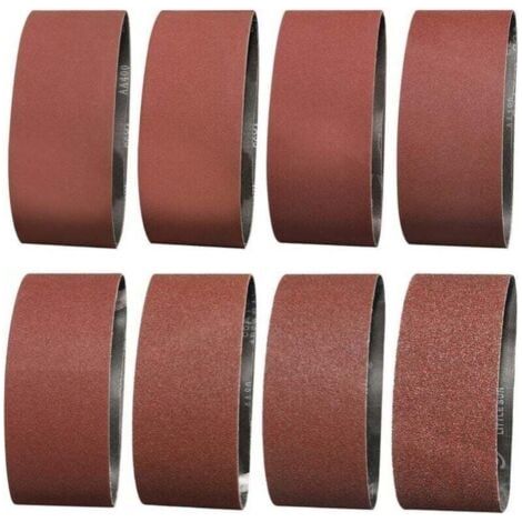 Promotion Bande Abrasive 75X457 mm- Grains 1 X 40/60 & 2 X 80/120/180/240/320/400  Bande de Ponceuse pour le Ponçage, le Polissage et le Dépoussiérage, Idéale pour le Bois (14 Pièces)--TRIMEC (1/2)