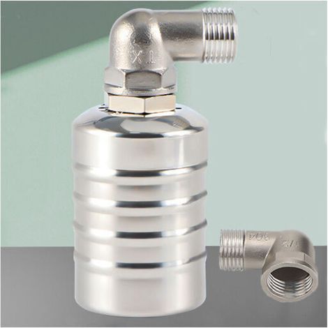 UlisemRégulateur de niveau de piscine,régulateur de niveau d'eau automatique pour réservoir d'eau,Vanne à flotteur entièrement automatique en acier inoxydable 304, mini robinet à boisseau sphérique à (1/4)