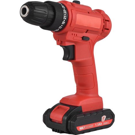 21V Tragbarer Akku-Bohrschrauber mit 3/8-Zoll-Bohrfutter und 1,5-Ah-Akku