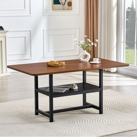Mesa comedor rectangular con estante MDF y metal 160 cm OKMYHOME (1/5)