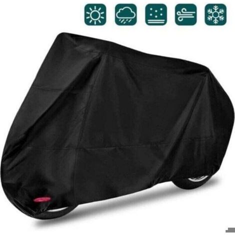 Housse de Moto - Imperméable UV Résistante au Vent et à la Neige - Protection Antipoussière Extérieure - Dimensions 245 x 105 x 125 cm - Noir - 1 Pièce (1/4)