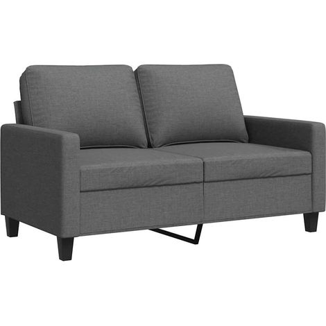 Canapé Sofa à 2 places Gris foncé 120 cm Tissu (1/5)
