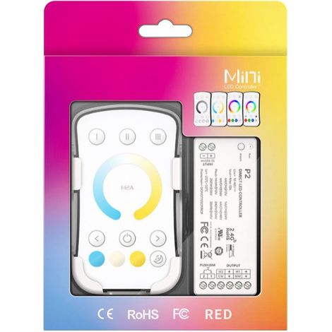 LTECH M2A+P2 2.4 GHz RF Wireless LED Controller for Single-Zone Color Temperature