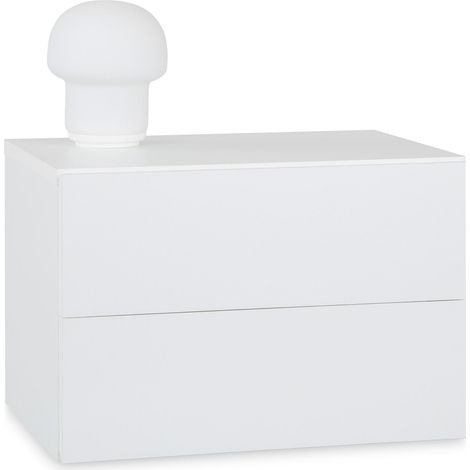 Idimex – Table de chevet suspendue 2 tiroirs – Mélaminé blanc mat – Dimensions 29 x 42 x 30 cm – Rangement moderne et gain de place (1/5)