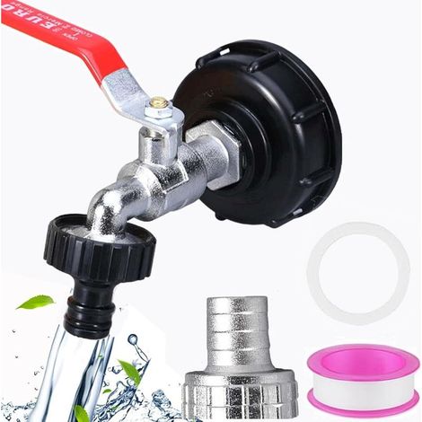 Robinet Cuve 1000l Plastique,3/4 IBC Bouchon Cuve 1000l,S606 Robinet Recuperateur Eau De Pluie,pour Jardin,Baril De Pluie (1/4)