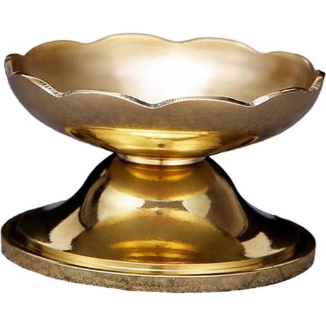 Copper Candle Holder and Crystal Butter Lamp Stand, Small Size, Candle Storage Base, Simple and Sturdy Design, Spiritual Decoration for Home and Ritual Use (1/4)