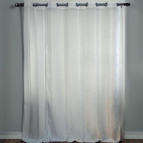 Voilage Fantaisie à 3 Armures Blanc 140x260 cm