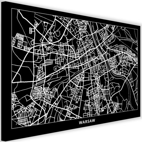 Tableau sur toile Plan de la ville de Varsovie 60x40 (1/5)