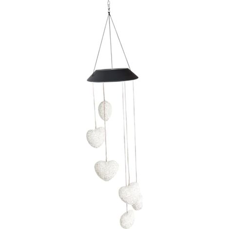 Carillon Solaire Forme De Cœur avec LED Lumineuses pour Décoration Extérieure Et Intérieure Fonctionnement Autonome (1/5)