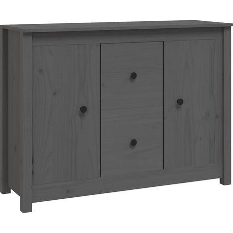 Maison Exclusive - Aparador de madera maciza de pino gris 100x35x (1/5)
