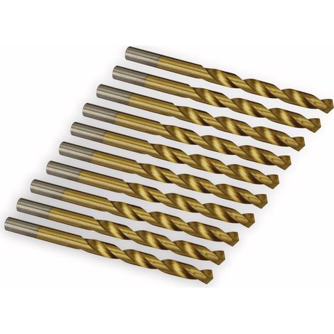 DAYTOOLS HSS-Spiralbohrer, titaniumbeschichtet, Ø 7,50 mm, 10 Stück