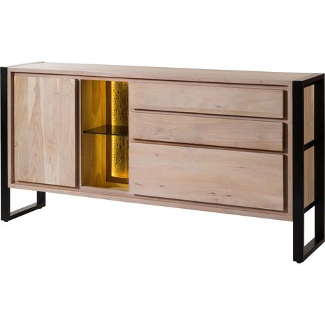 Sideboard Akazie / Altholz 180x40x90 natur lackiert DENVER 111