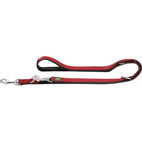Verstellbare Führleine Neopren 15/200 Nylon rot/schwarz