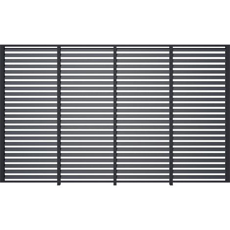 PRIMEYARD 4-teilige Lamellenwand aus Aluminium - statisches Paneel in Anthrazit für Pergola Premium