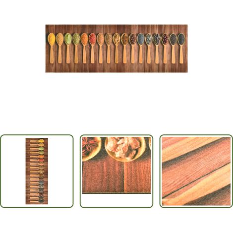 vidaXL Bodenmatte - Küchenteppich Waschbar Löffel 60x300 cm (1/5)