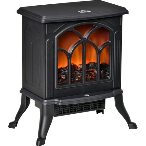 Chimenea eléctrica con 2 niveles de potencia (750/1500 W), efecto llama, área de calefacción: 15-20 m², color negro. (1/5)