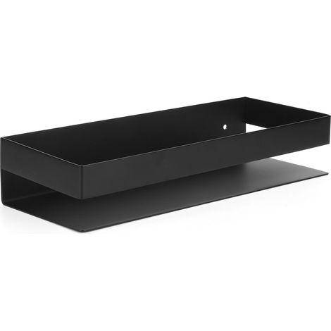 30 cm hohes, mattschwarzes Edelstahl-Regal für Bad und Küche, geeignet für Zuhause (1/5)