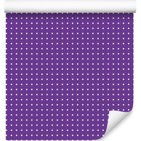 Papel pintado de puntos, fondo morado, centro morado para salón y dormitorio, 50x1000 cm. (1/5)