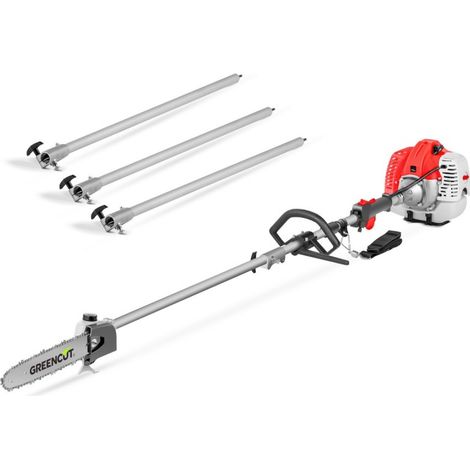 MOTOSIERRA PODADORA DE ALTURA PROFESIONAL CON 5 METROS, MOTOR 65CC Y 3 BARRAS EXTENSIBLES (1/5)