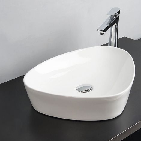 Lavabo MITO 50 da Appoggio - 50x45xh10.5 cm - Senza Foro Troppopieno - Triangolare - Forme Moderne (1/2)
