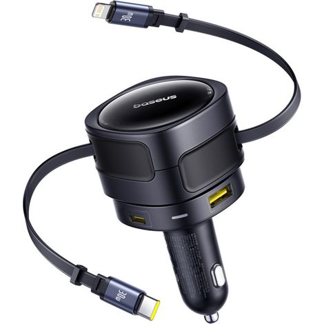 Caricabatterie da auto USB-C con cavo Lightning per iPhone, 90W - Nero (1/5)