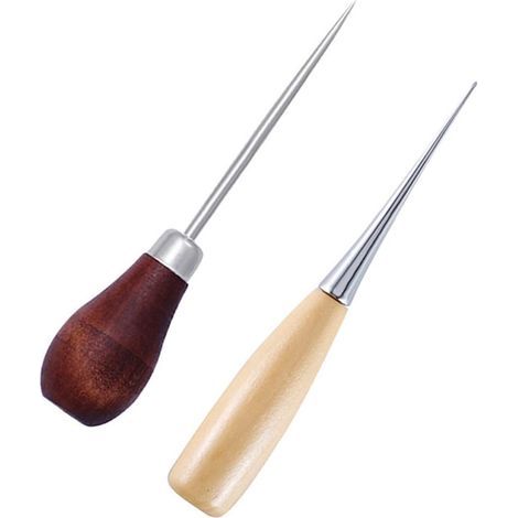 Awls, Wooden Handle, Steel, Leather, Hand Sewing, DIY (1/5)