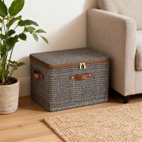 Boîte à vêtements pliable et empilable grande capacité, zippée, anti-humidité, parfaite pour armoires et dortoirs d’étudiants, maison ou chambre (1/5)
