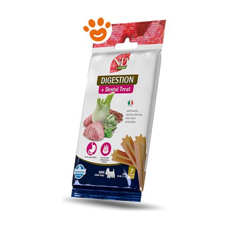 Farmina Dog Snack Dental Treat N&D Quinoa Digestion Mini - Confezione 60 Gr - Snack