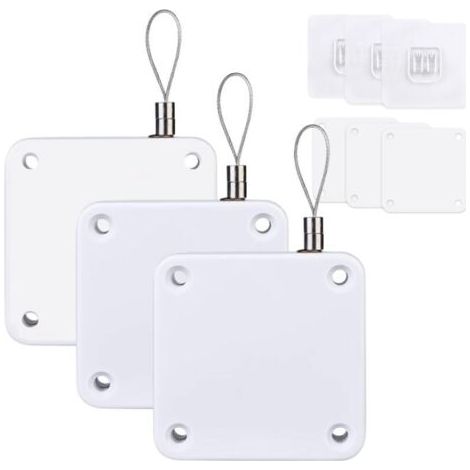 BUNTHAUS Lot de 3 ferme porte automatique sans perçage, fermeture de porte avec cordon de serrage, ferme porte intérieure pour portes coulissantes, 800 g, 1000 g (1/5)