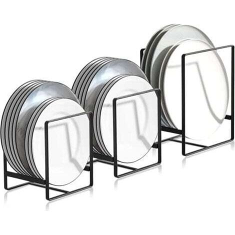 Range à Couvercles de Casseroles en Métal – Lot de 3 Égouttoirs Multifonctions pour Armoires de Cuisine et Rangement de Vaisselle (1/5)