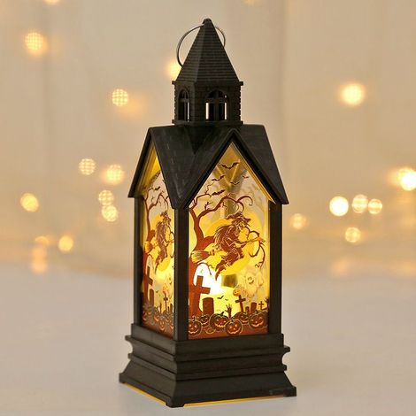 Lanternes décoratives d'Halloween : lanternes citrouilles, bougies LED, bougies scintillantes sans flamme, décorations de jardin d'Halloween (1/5)