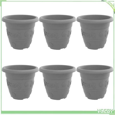 Pot à fleurs - FAFEICY - 42020285 - Rond Ø26 x H21,5 cm - Noir - Plastique résistant (1/5)