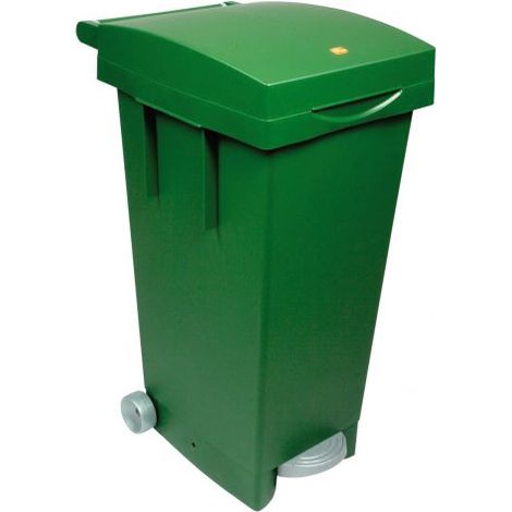 Bidone bigtata con ruote e pedale lt.80 - Specifiche: cm 39x50x81h - Colore: Bianco
