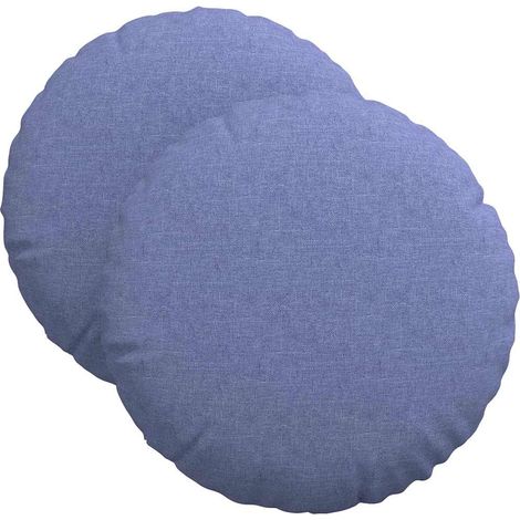 Maison Exclusive - Sitzkissen 2 pcs Jeans blau Ø40 x 13 cm Stoff