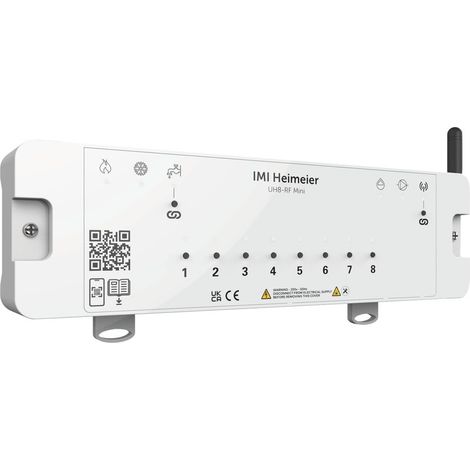 IMI Heimeier Klemmleiste UH8-RF Mini, Funk, 8 Zonen, 230V, 868MHz Funkfrequenz, ABS, Weiß (1/3)