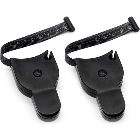 Negro - Conjunto de dos piezas de cinta métrica corporal suave, 60" 150CM (1/4)
