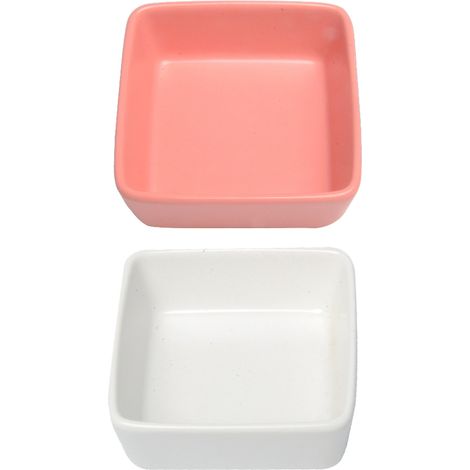 2 gamelles en céramique, pour nourriture et eau, stabilité renforcée, surface lisse, adaptées aux cochons d'Inde, hérissons, hamsters et petits animaux (1/5)