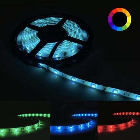 Bandeau LED RGB 12V 5M 5050 - 30 LED/m / IP44 - SILUMEN (1/5)