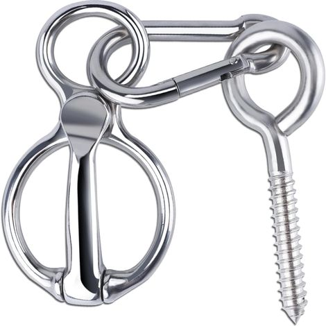 3 pcs Heavy Duty Horse Tie Ring, Anneau de Cravate en Acier Inoxydable Durable pour Chevaux avec Boulon à Oil pour Accessoires de Cheval de Sécurité à Dégagement Rapide (1/5)